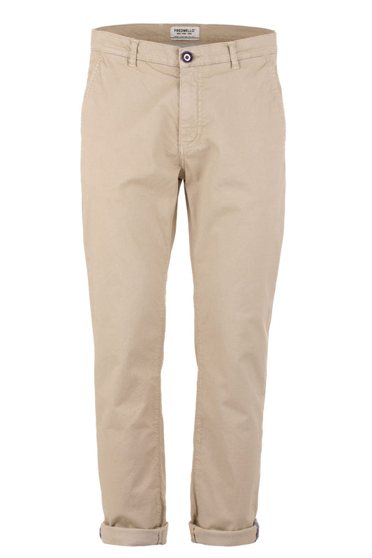 Chic Sand-Colored Cotton Trousers for Men