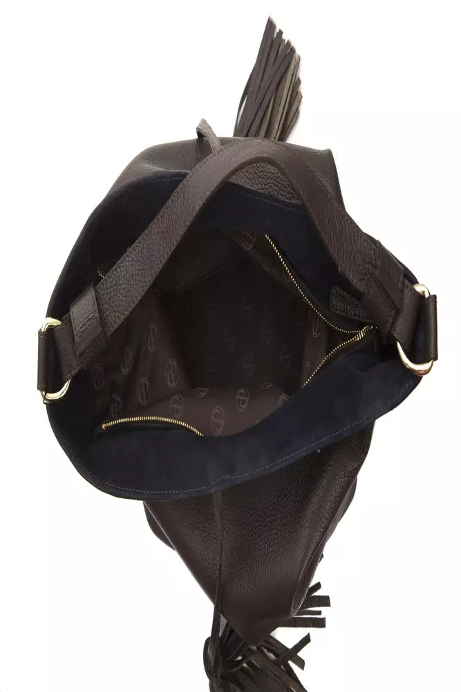 Elegant Leather Shoulder Bag in Earthy Brown