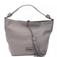 Chic Gray Leather Shoulder Bag - Adjustable Strap
