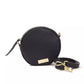 Elegant Gray Oval Leather Crossbody Bag
