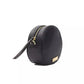 Elegant Gray Oval Leather Crossbody Bag