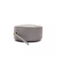 Chic Gray Leather Oval Crossbody Bag