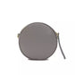 Chic Gray Leather Oval Crossbody Bag