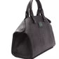 Chic Gray Crocodile-Print Leather Tote