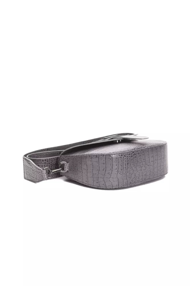 Elegant Crocodile-Print Leather Crossbody Bag