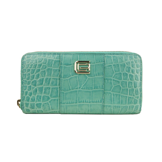 Elegant Turquoise Leather Wallet for the Sophisticated Shopper