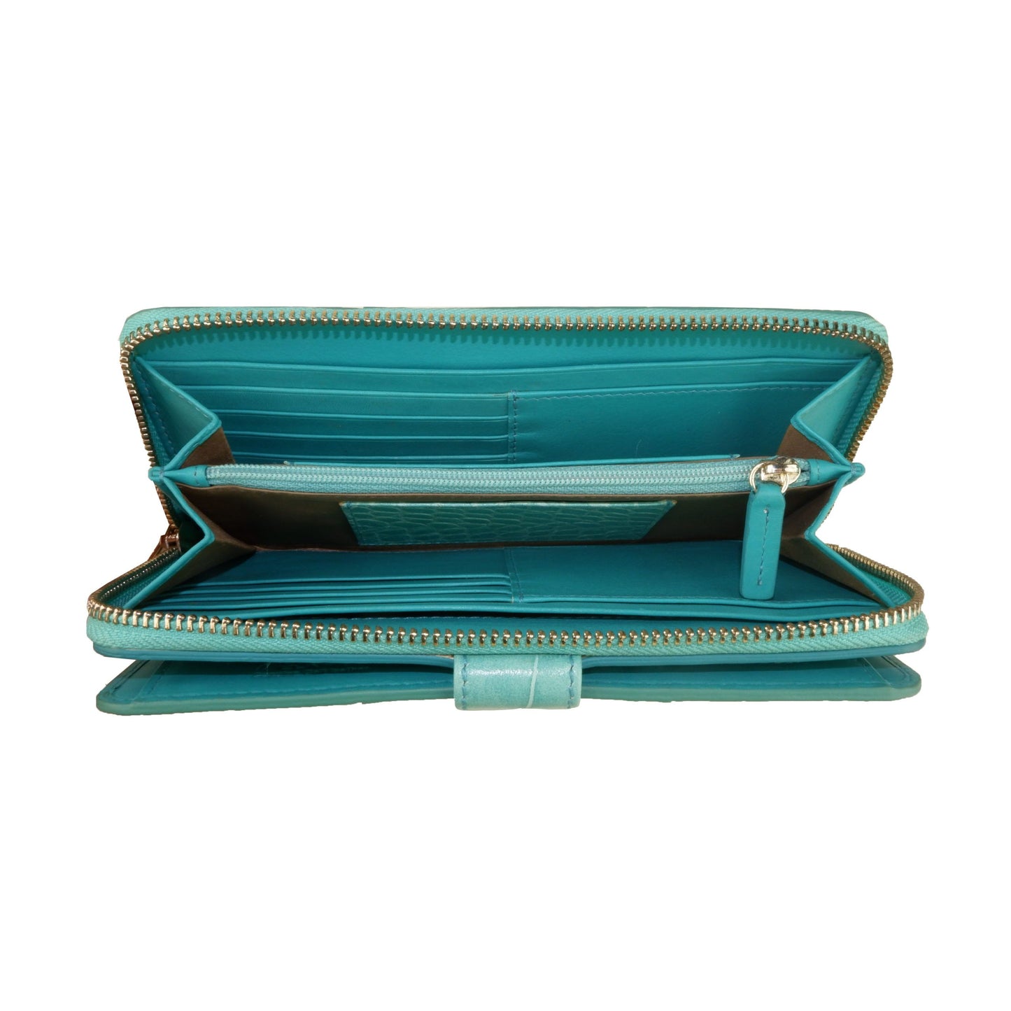 Elegant Turquoise Leather Wallet for the Sophisticated Shopper