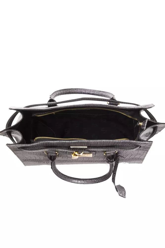 Elegant Crocodile-Print Leather Tote