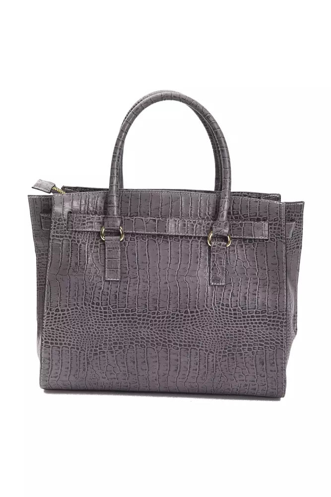 Elegant Crocodile-Print Leather Tote