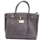 Elegant Crocodile-Print Leather Tote
