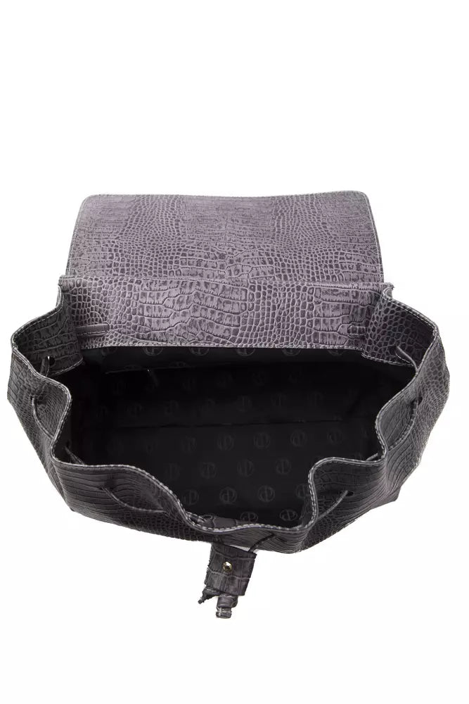 Convertible Croc-Print Leather Handbag