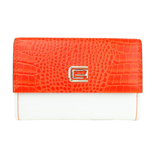 Elegant Python Contrast Calfskin Wallet