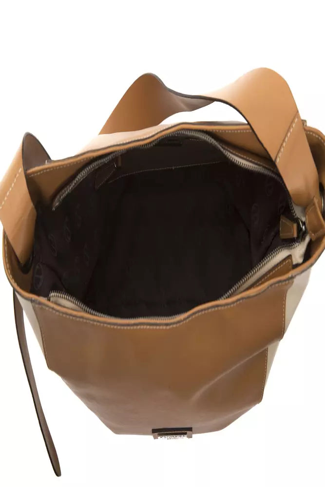 Elegant Leather Shoulder Bag in Rich Brown