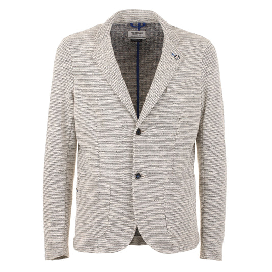 Dapper Patterned Cotton Men's Blazer