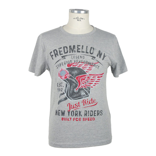 Sleek Gray Cotton Tee for Modern Men