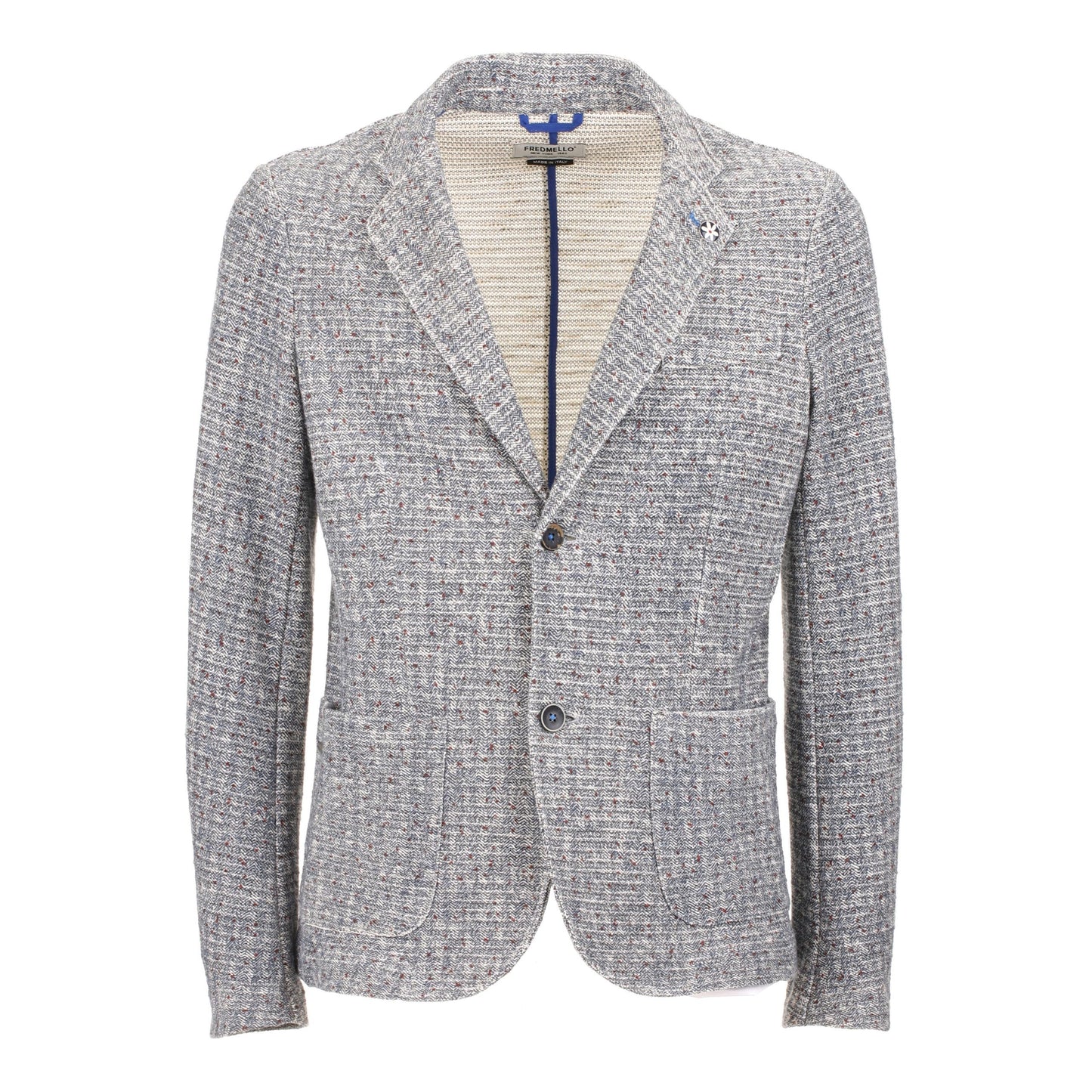 Chic Patterned Cotton Blend Blazer