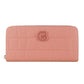 Elegant Pink Calfskin Wallet with Card Holder