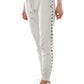 Chic Straight Cut Trousers with Eyelet Details