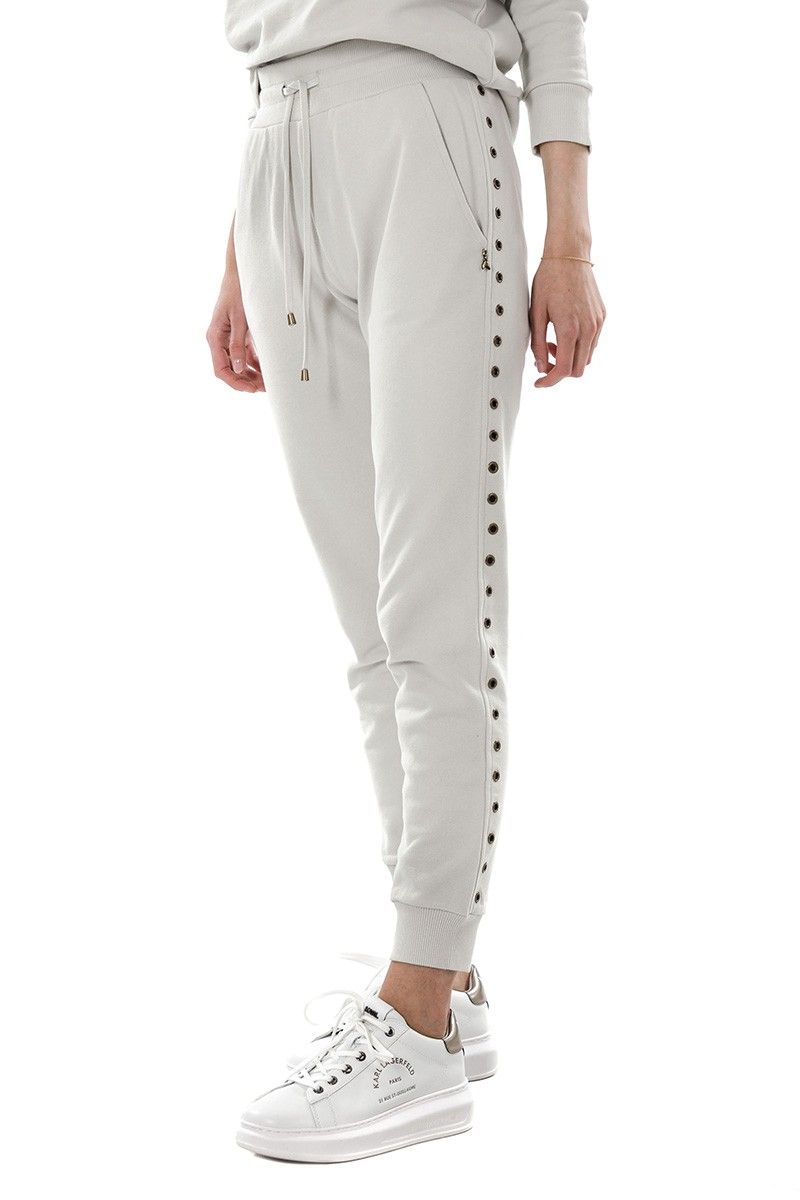 Chic Straight Cut Trousers with Eyelet Details