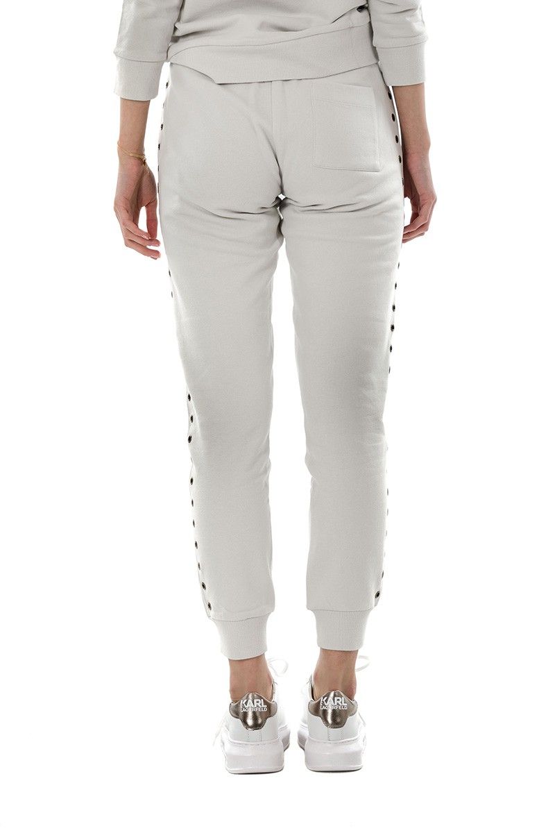 Chic Straight Cut Trousers with Eyelet Details