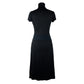 Elegant Black Long Dress with Decorative Ribbon