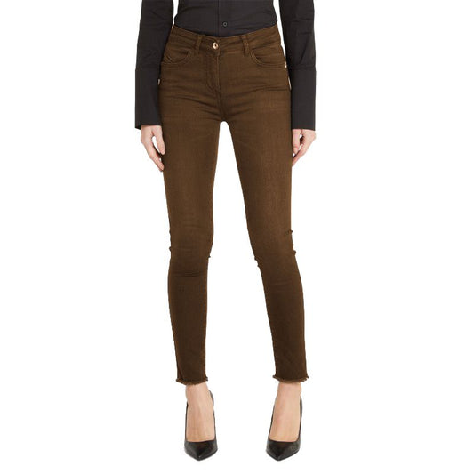 Elegant Brown Denim with Iconic Logo Detail