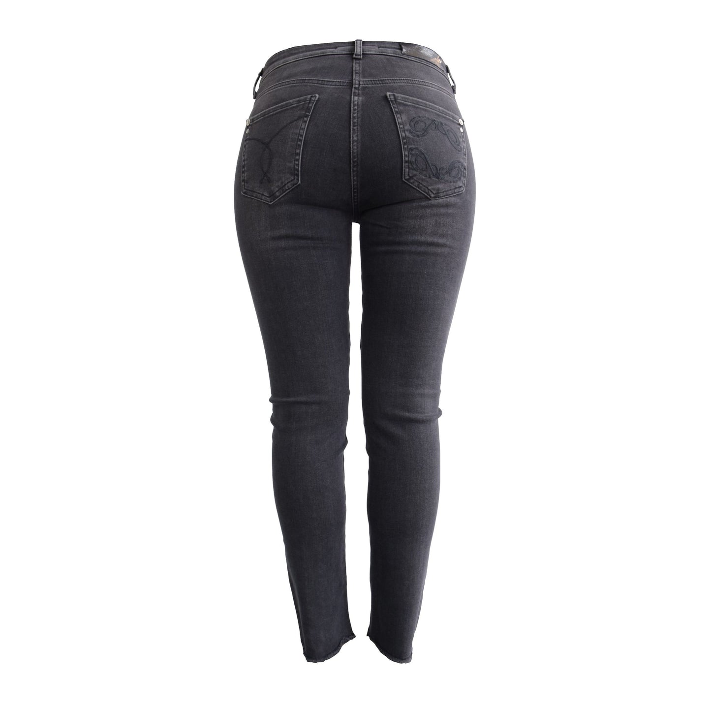 Elegant Black Studded Slim Fit Denim