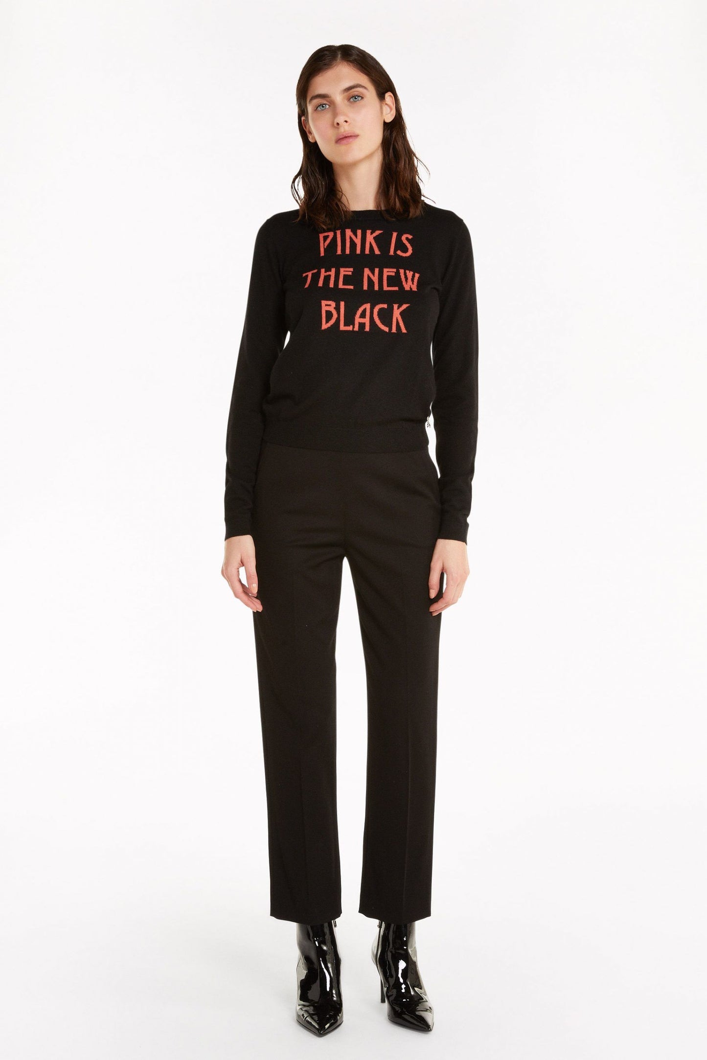 Elegant Viscose Trousers with Side Zip