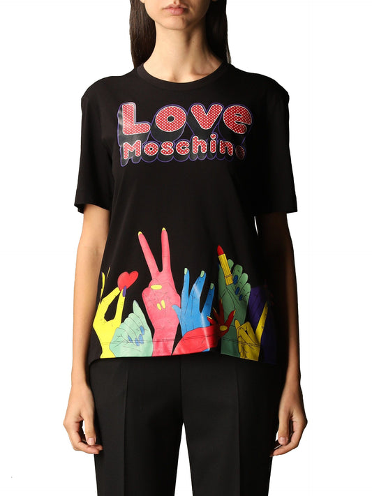 Chic Hands Print Cotton Tee