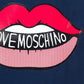 Graphic Lips Cotton Tee - Navy Blue