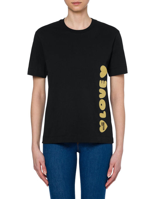 Chic Lurex Heart Logo Cotton Tee