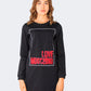 Embossed Logo Cotton Dress in Black