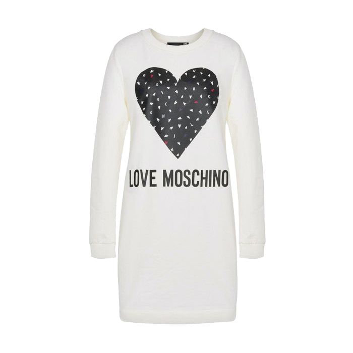 Chic Heart Print Long-Sleeved Dress