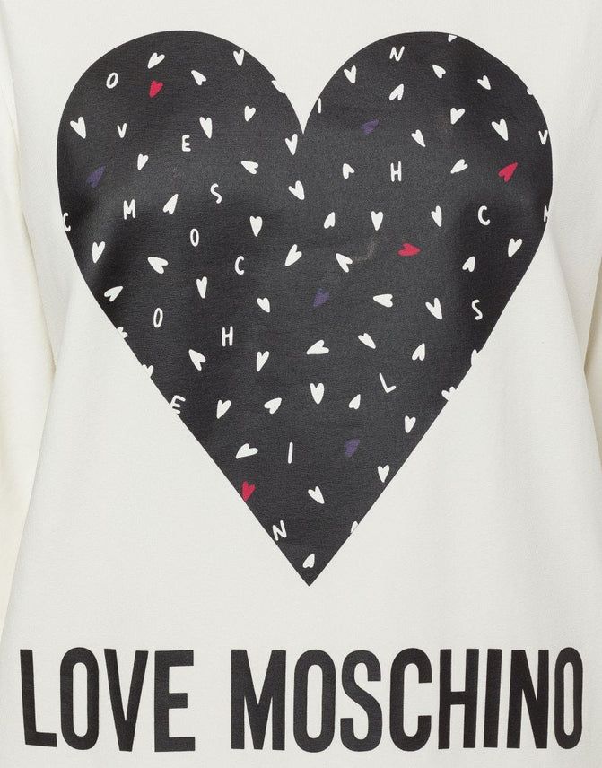 Chic Heart Print Long-Sleeved Dress