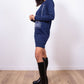 Elegant Cotton Sweatshirt Dress with Silver Logo