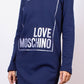 Elegant Cotton Sweatshirt Dress with Silver Logo