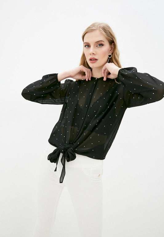 Glamorous Rhinestone Embellished Blouse