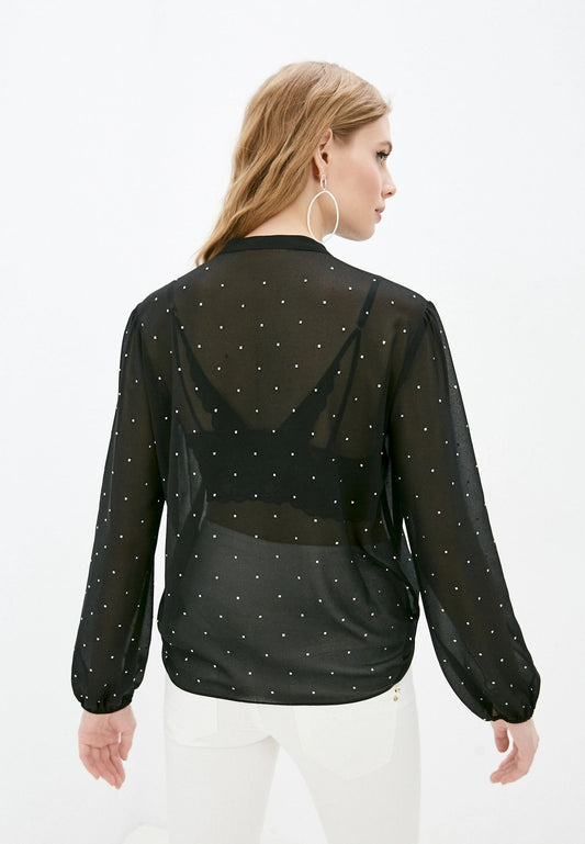 Glamorous Rhinestone Embellished Blouse