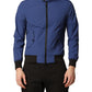 Elegant Blue Bielastic Bomber Jacket