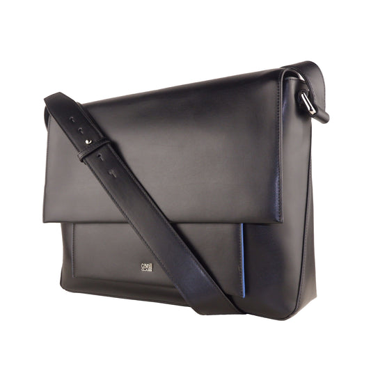 Elegant Black Calfskin Crossbody Bag