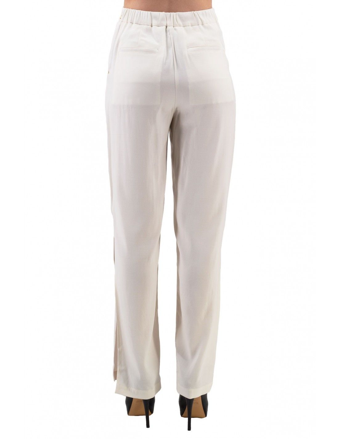 Elegant High Waisted Wide Trousers with Slits