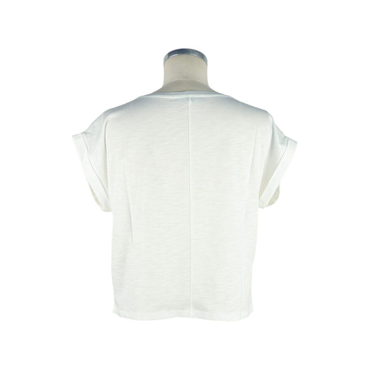 Sequined Cotton T-Shirt - White Elegance