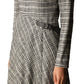 Elegant Asymmetrical Tartan Wool Blend Dress