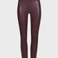 Eco-Leather Chic Cross Leggings in Purple