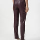 Eco-Leather Chic Cross Leggings in Purple