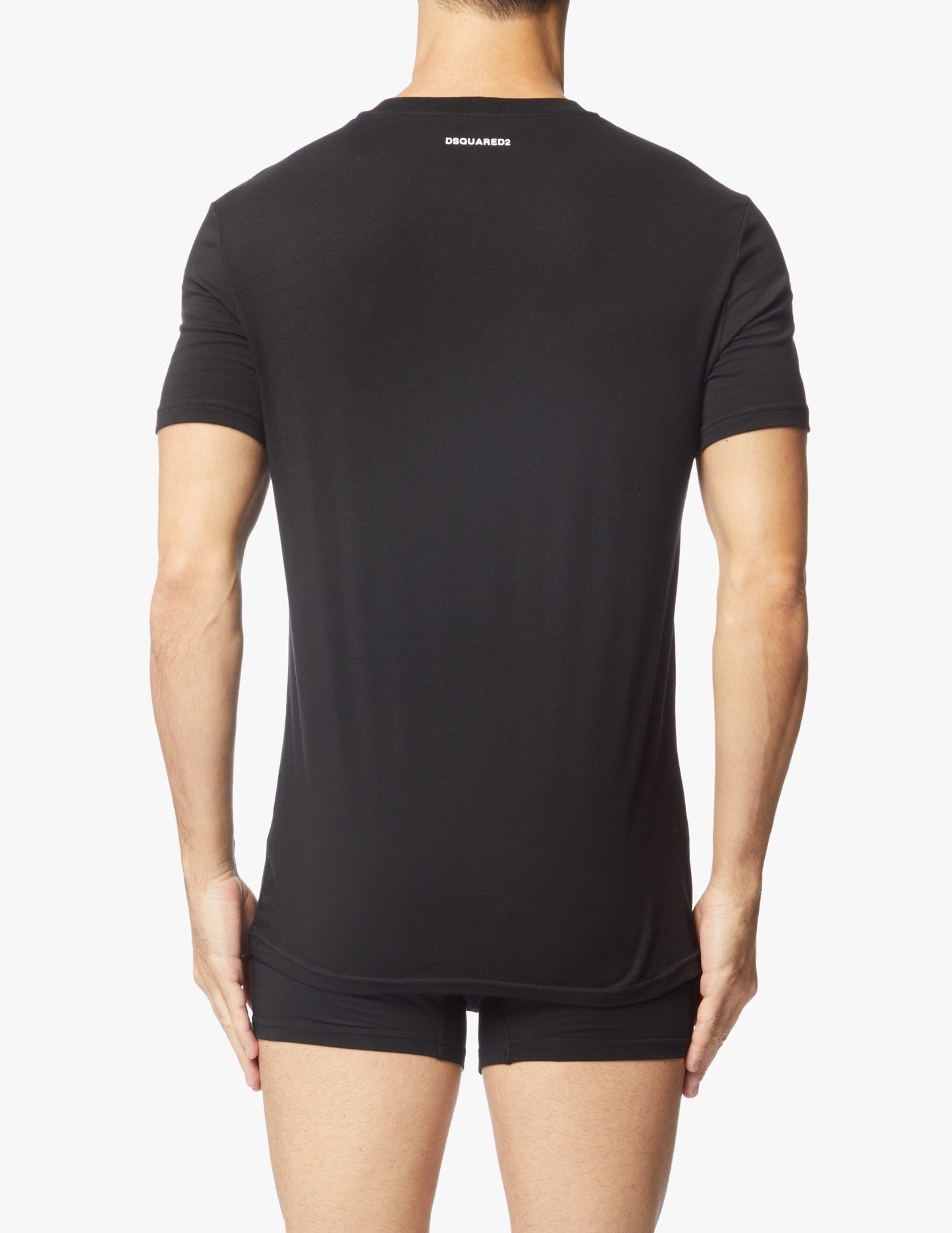 Twin Pack Black Logo Neck Tees