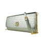 Elegant Silver Calf Leather Crossbody Bag