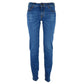 Elegant Blue Denim Five-Pocket Style