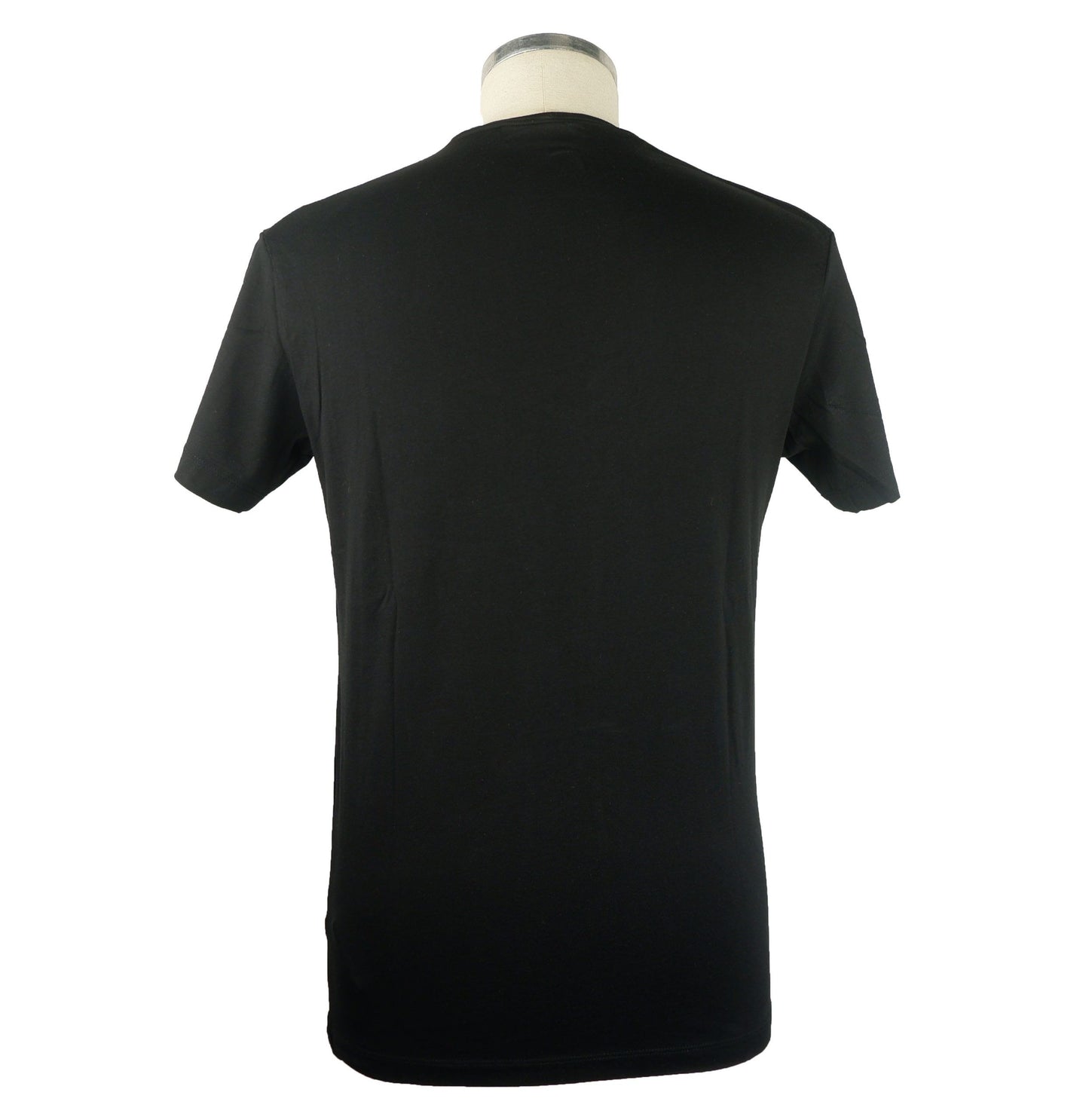 Sleek Black Cotton Tee with Signature Print