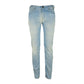 Chic Straight Leg Denim with Leather Accents